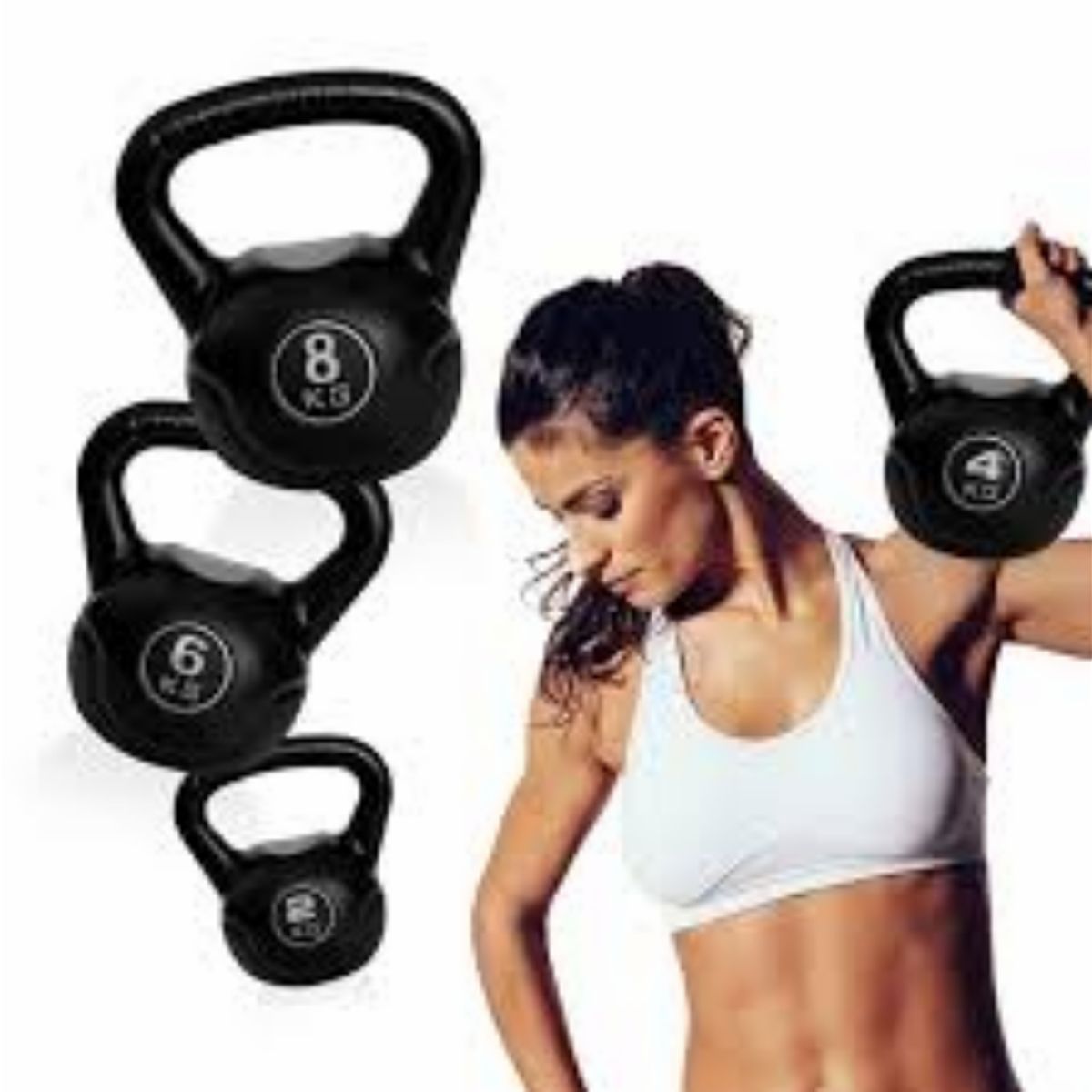 GENERICO - Pesa Rusa Kettebells de PVC 3 Kg - morado