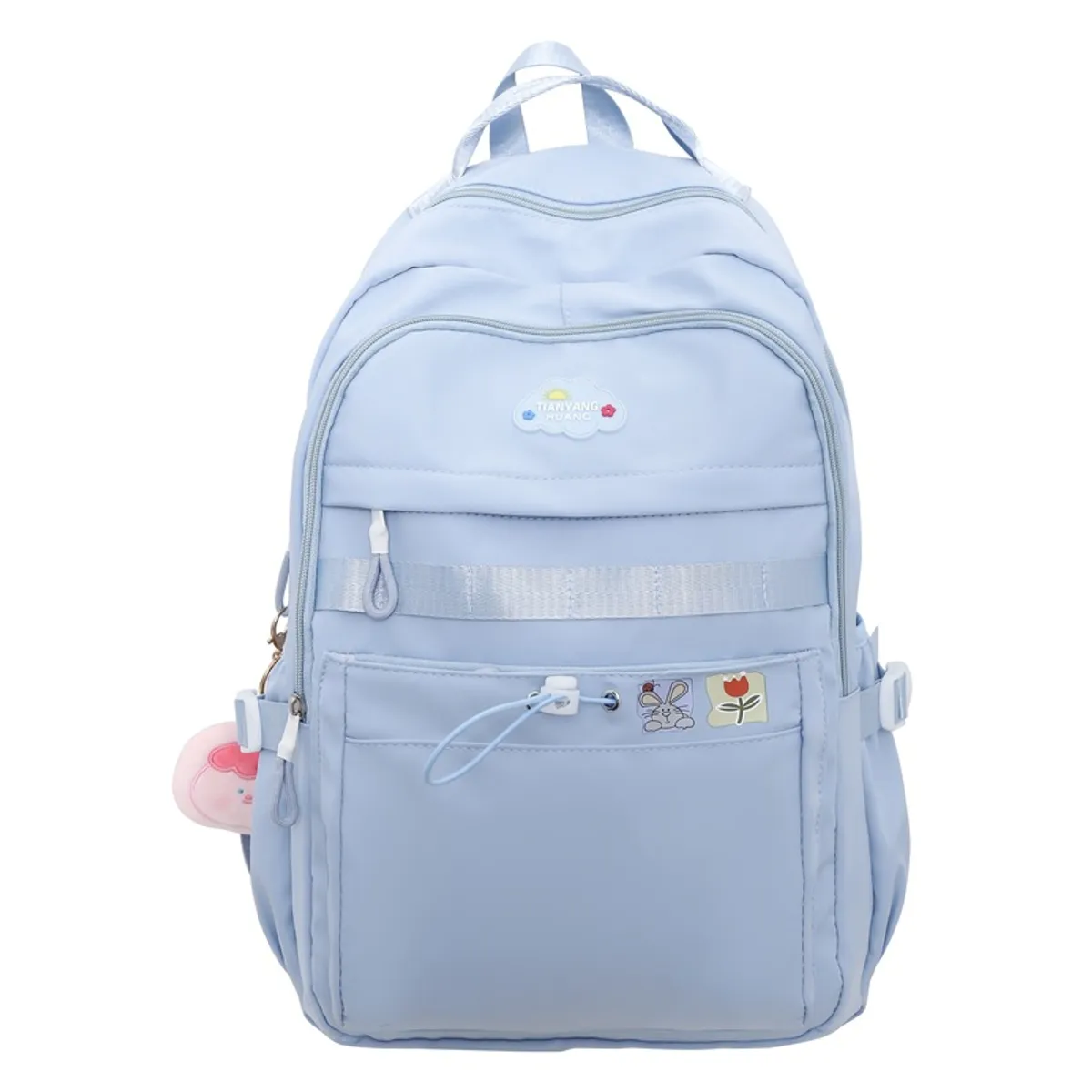 KEKEMI - MOCHILA MODELO COREANO CON LLAVERO DE PELUCHE