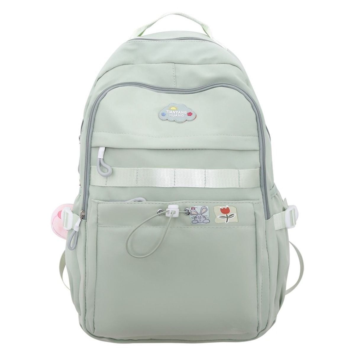 KEKEMI - MOCHILA MODELO COREANO CON LLAVERO DE PELUCHE