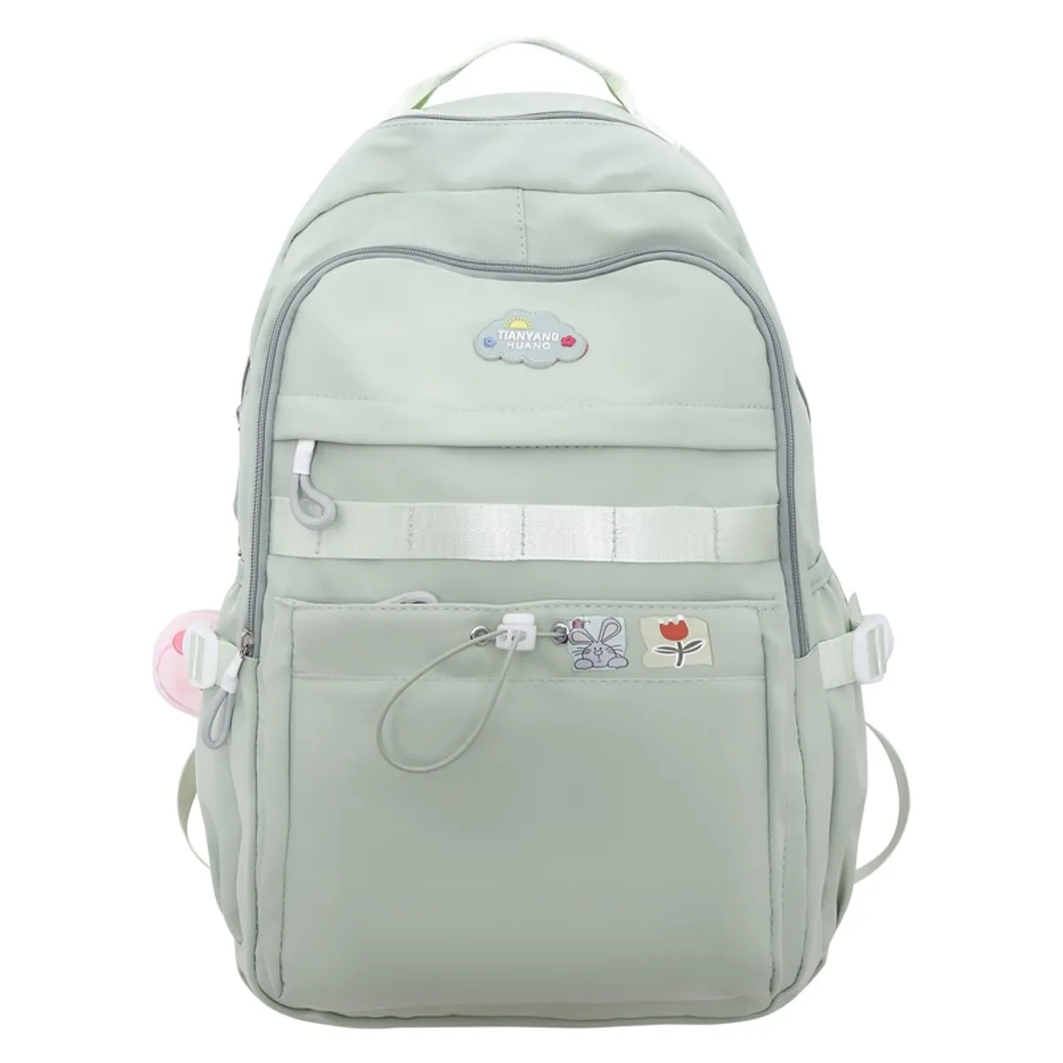 KEKEMI - MOCHILA MODELO COREANO CON LLAVERO DE PELUCHE