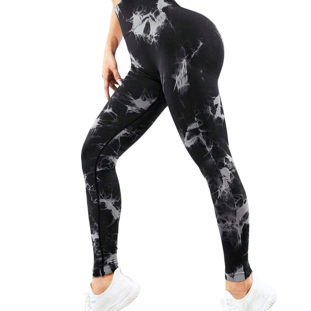 ROYAL PEACH APPAREL - Legging deportivo Tie Dye Negro - Ropa deportiva malla mujer gym