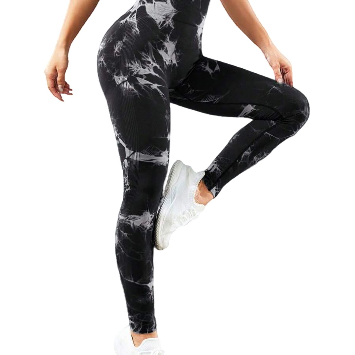 ROYAL PEACH APPAREL - Legging deportivo Tie Dye Negro - Ropa deportiva malla mujer gym