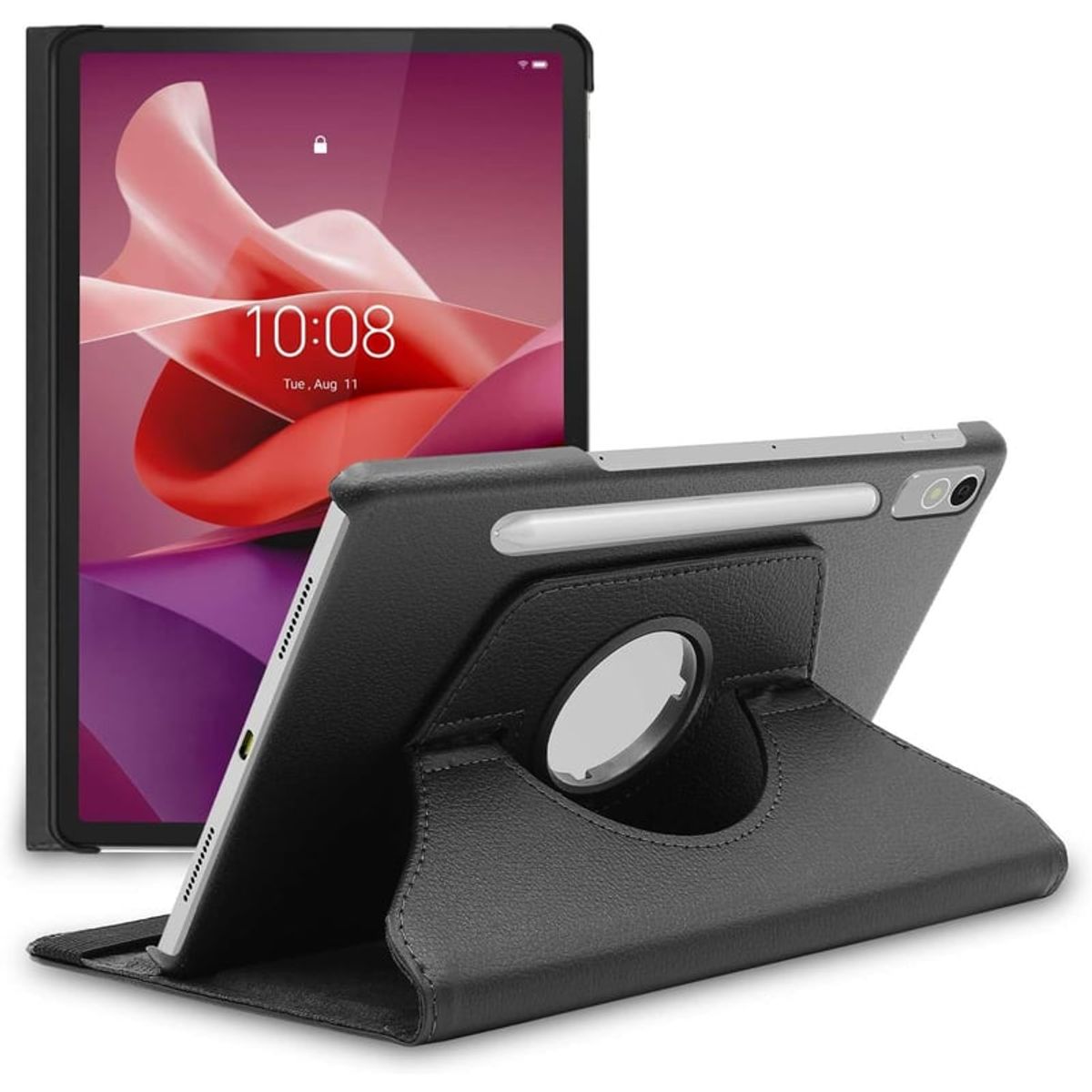 FUNDAANTIGOLPES - Funda Giratoria para Tablet Lenovo P12 127 Negro