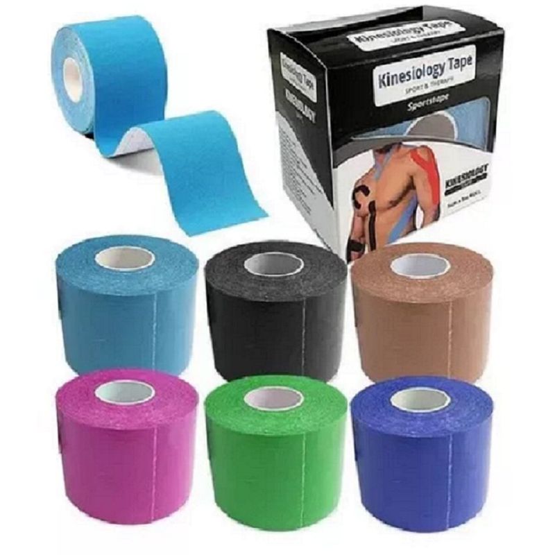 GENERICO - Pack x 5 Rollos Cinta Kinesiologica 5m X 5cm Soporte Deportivo