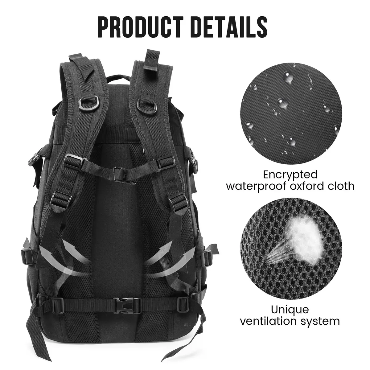 CAPTURE - Mochila Hombre Capture 1075 Tactica Viaje Laptop Negro