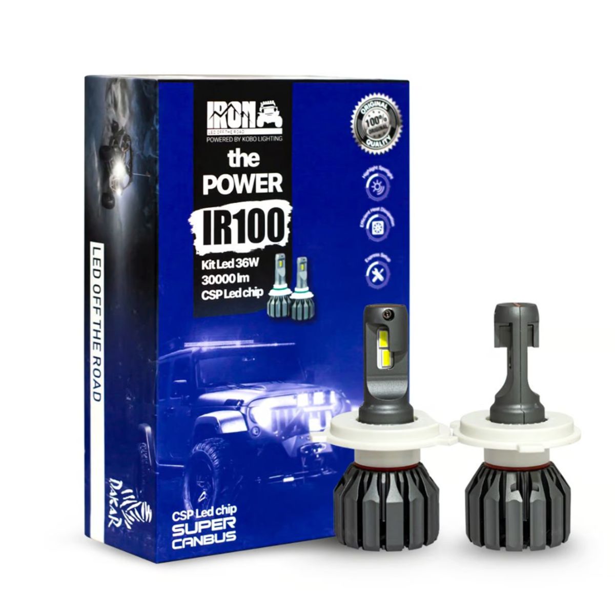 GENERICO - Kit Foco Led  IR100 9005 Alta/Baja 12v 30000 Lúmenes