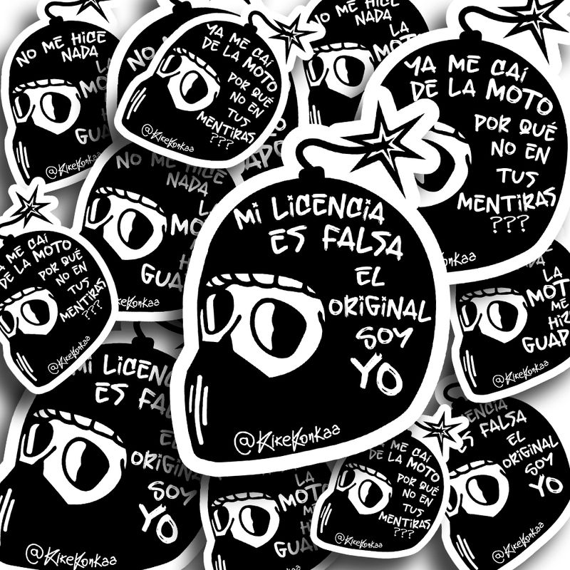GENERICO - Pack de 6 Stickers con Frases para Moto