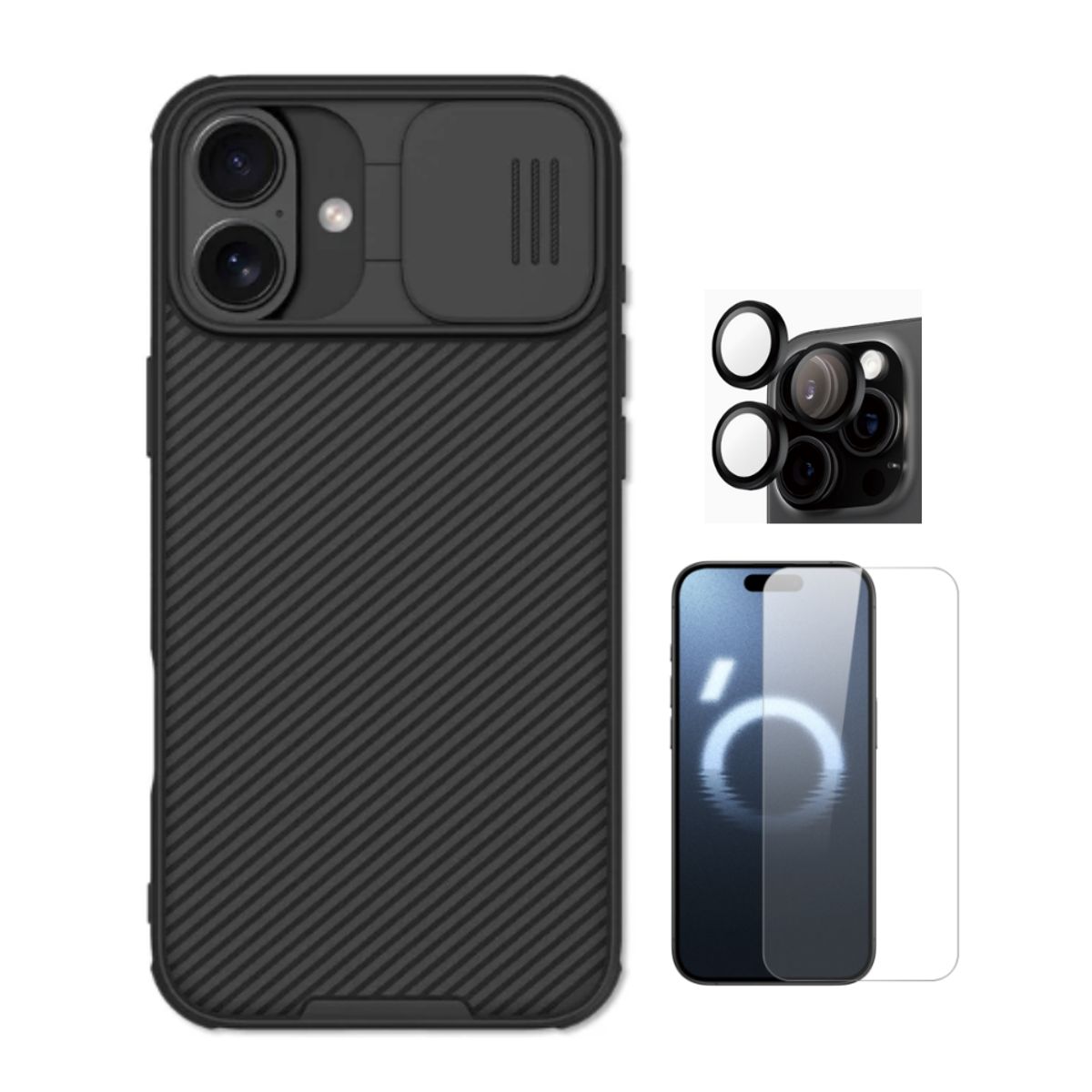 NILLKIN - CASE NILLKIN CAMSHIELD IPHONE 16 PLUS Y VIDRIOS