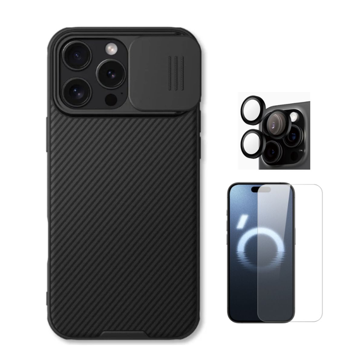 NILLKIN - CASE NILLKIN CAMSHIELD IPHONE 16 PRO MAX Y VIDRIOS