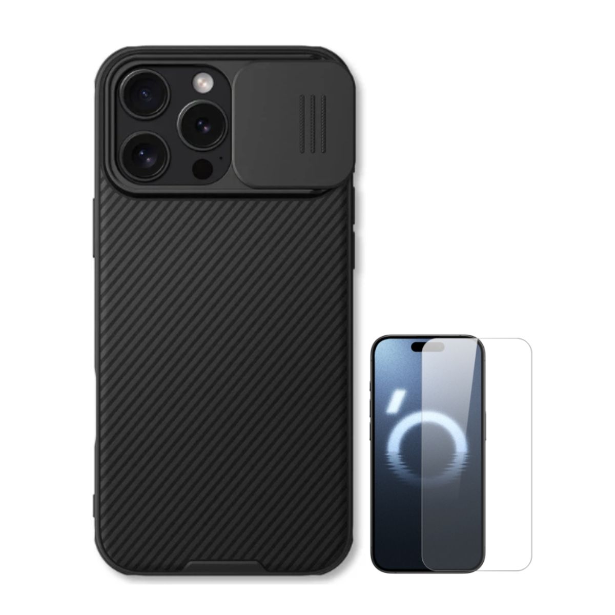 NILLKIN - CASE NILLKIN CAMSHIELD IPHONE 16 PRO Y VIDRIO