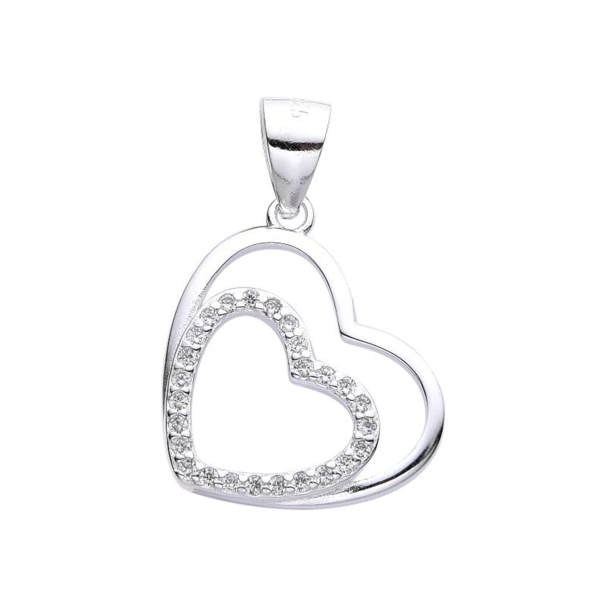 SANTORAL - Dije Corazones Brillo - Plata