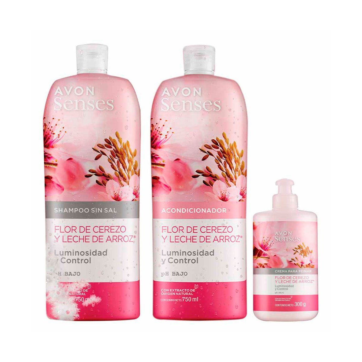 AVON - Rutina Capilar SH + ACC + CPP Flor De Cerezo Y Leche De Arroz Avon Senses