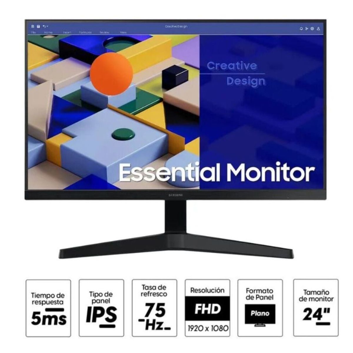 SAMSUNG - Monitor Samsung 24" Resolución FHD 75 HZ