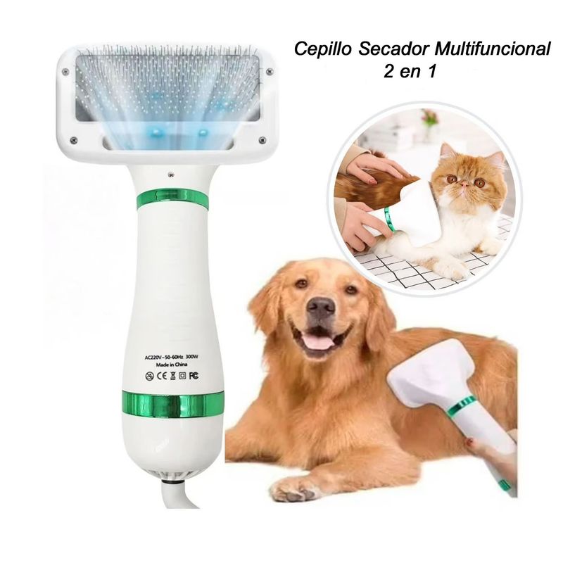 GENERICO - Cepillo Secador Quita Pelos Pelusas para Mascotas Gato Perro