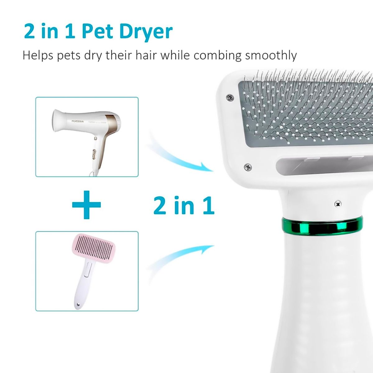 GENERICO - Cepillo Secador Quita Pelos Pelusas para Mascotas Gato Perro