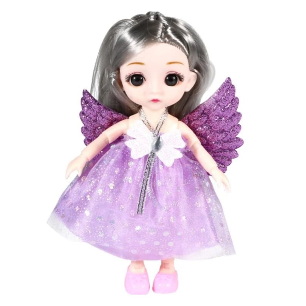 GENERICO - Muñeca Princesa Articulable con Luces Led Lila Castaña