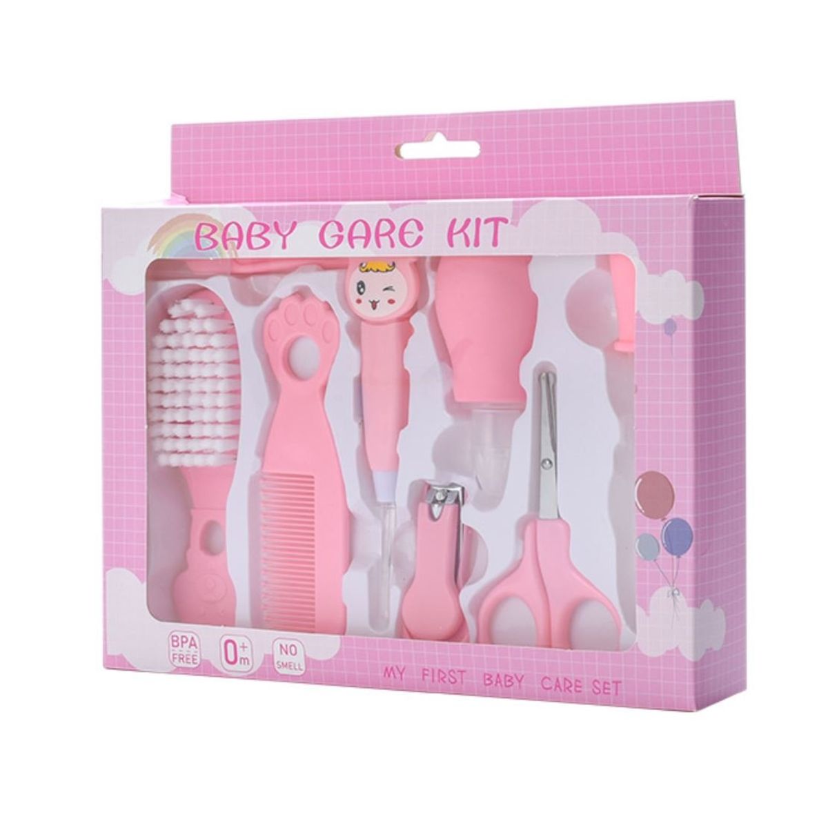 GENERICO - Kit de cuidado del bebé 8 piezas - Rosado