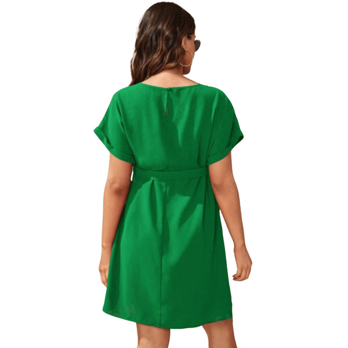 GENERICO - Vestido De Maternidad Con Cinturón Unicolor