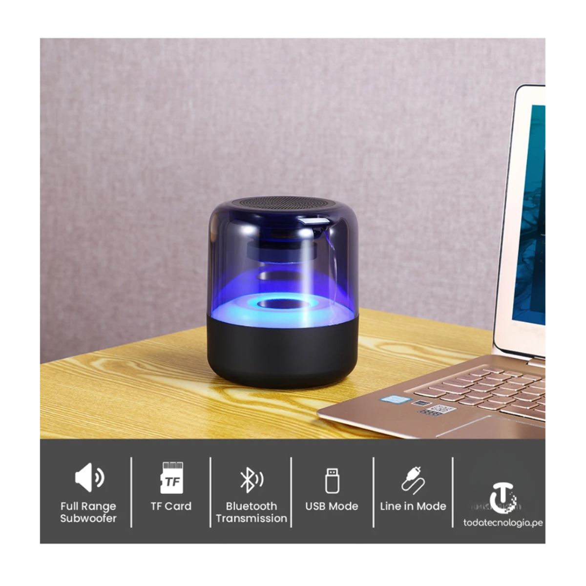 SEISA - Parlante Bluetooth Luces RGB Recargable Portatil SEISA YX-Z5BT
