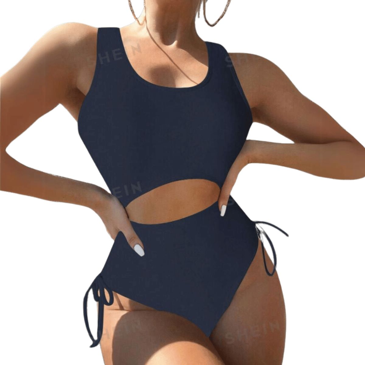 GENERICO - SHEIN Ropa de Baño 1 Pieza con Cordones Laterales