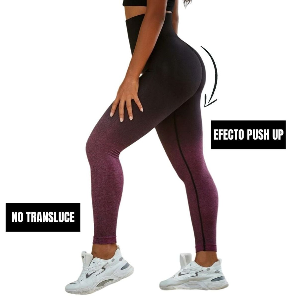 GENERICO - Leggins Deportivo Bicolor Push UP