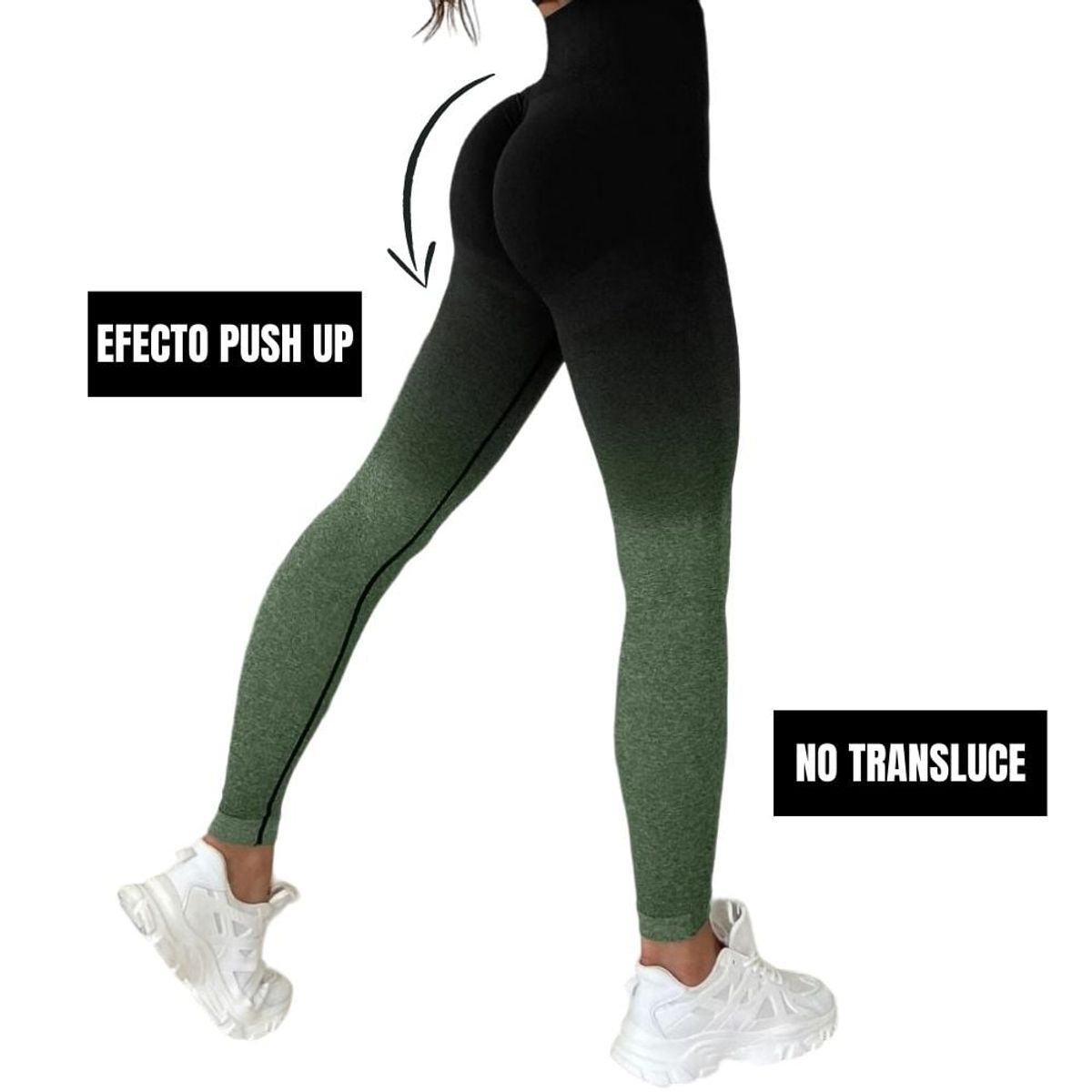 GENERICO - Leggins Deportivo Bicolor Push UP