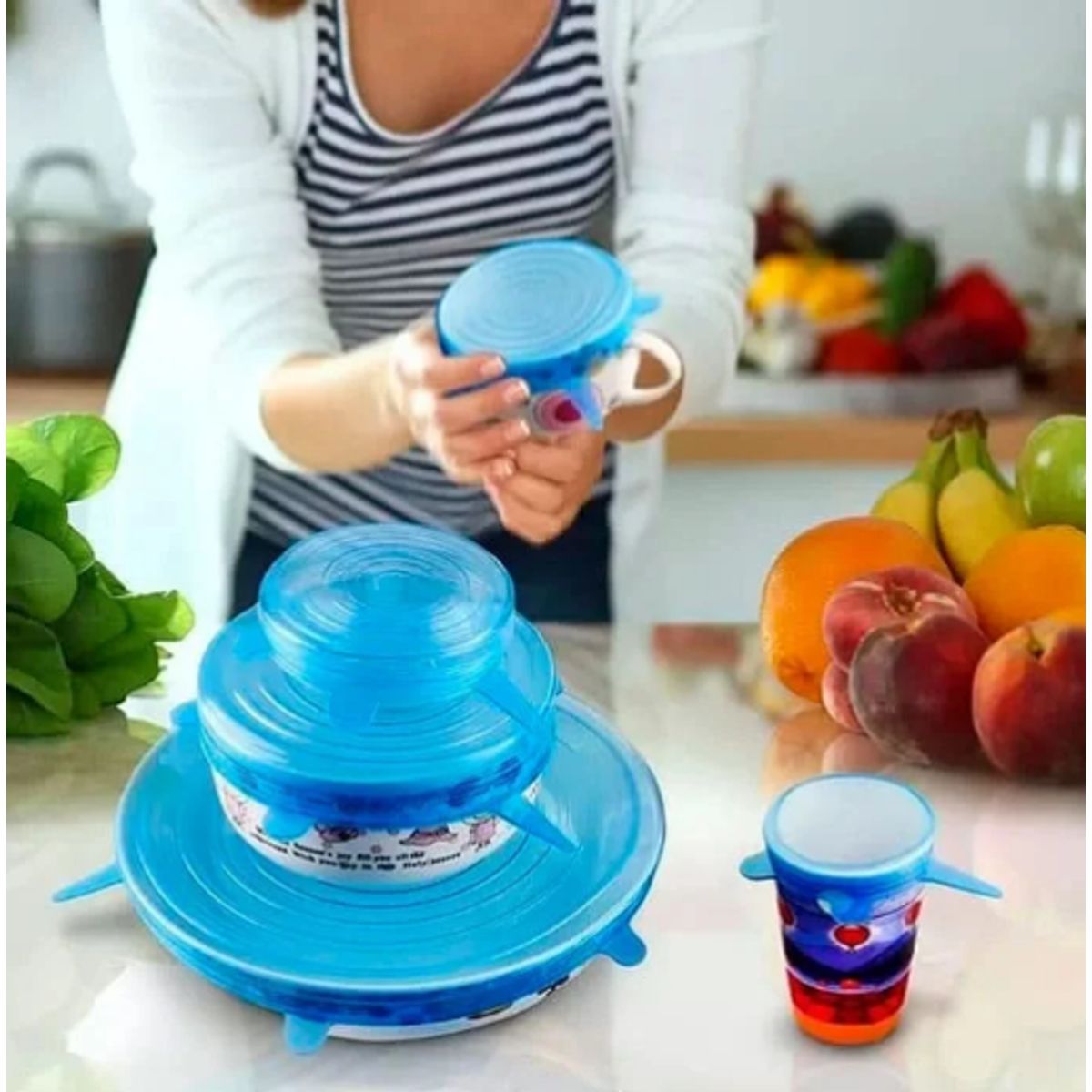 GENERICO - PACK X 6 TAPAS DE SILICONA REUTILIZABLES