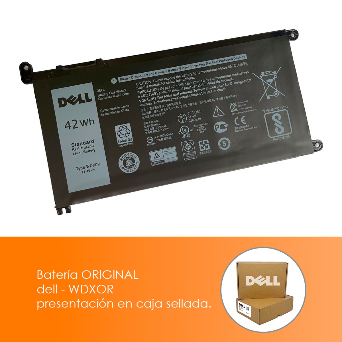 OEM - Batería laptop DELL WDXOR - NUEVO ORIGINAL