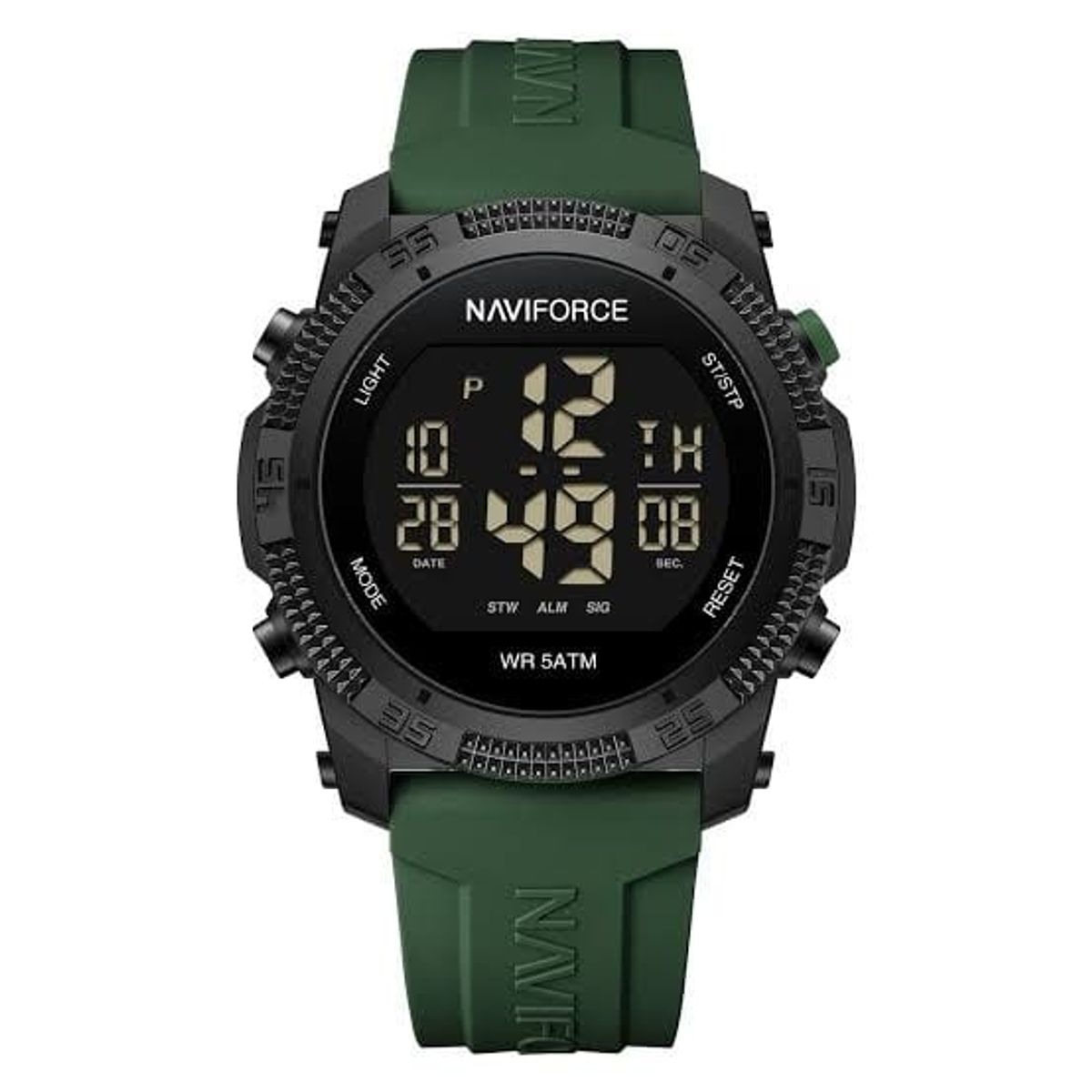 NAVIFORCE - Reloj digital deportivo Naviforce con correa verde resistente al agua