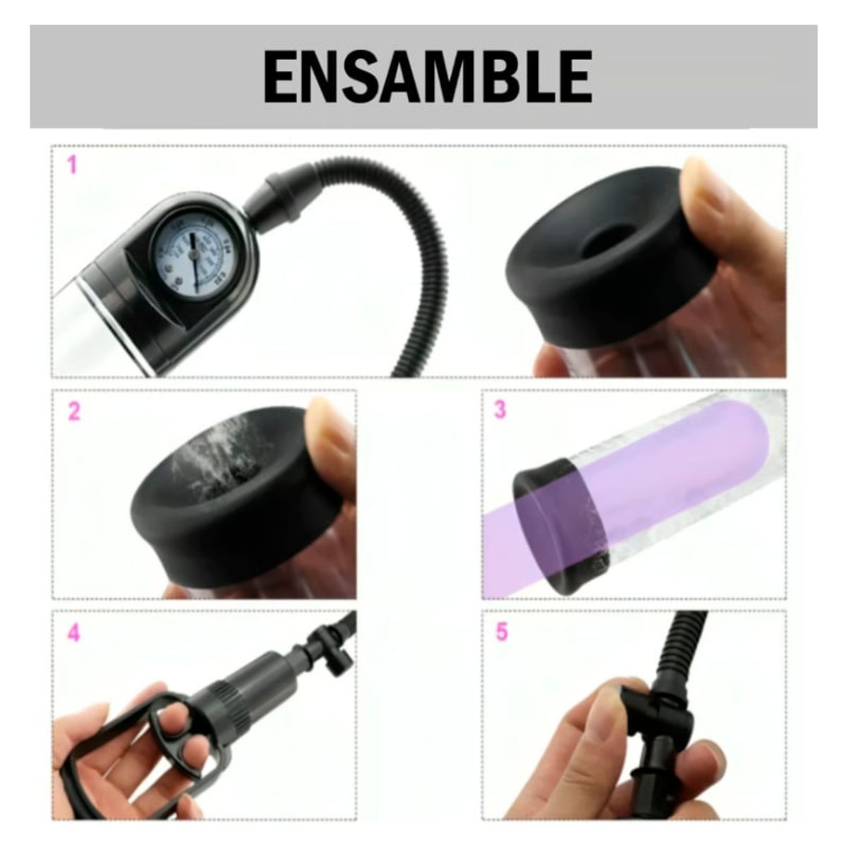 GENERICO - Extensor Bomba Pene Alargador y Agrandador de Vacío con Medidor