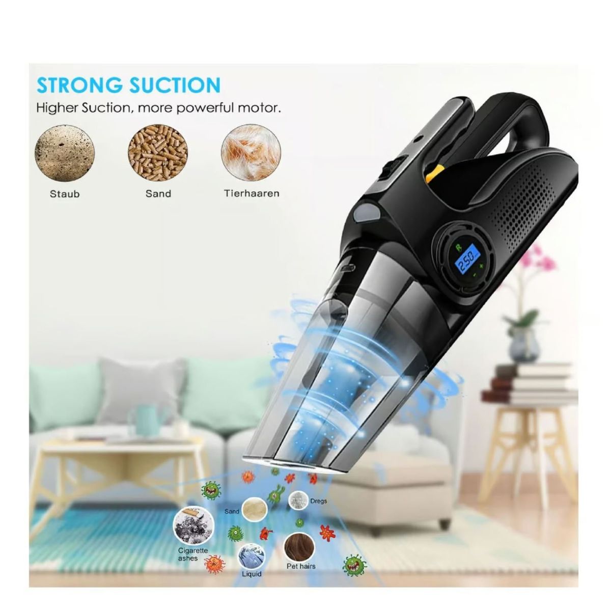 GENERICO - Aspiradora Portátil de Mano 4 en 1 Para Coche