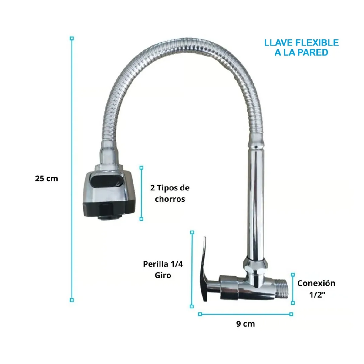 C&A - Llave de Lavadero para Pared Flexible Mod Z