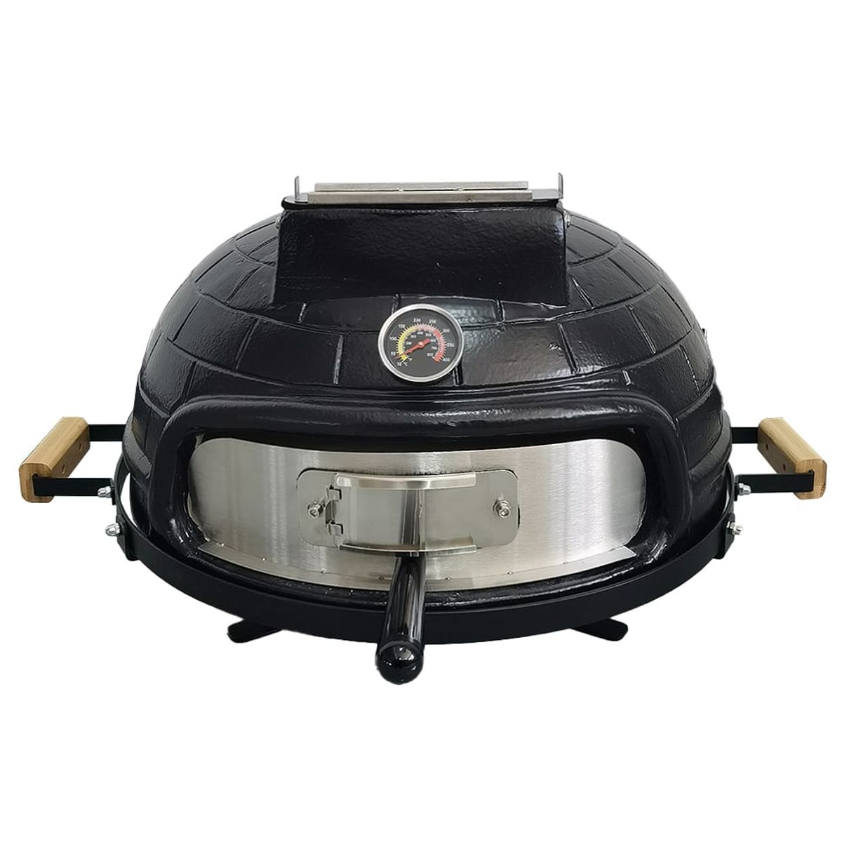 HIGRILL - Horno Pizzero de Ceramica A Leña Clasico 21″ Brick Negro