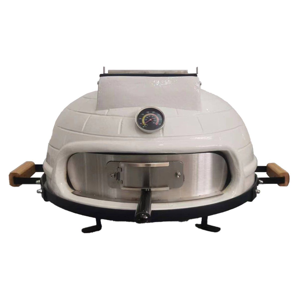 HIGRILL - Horno Pizzero de Ceramica A Leña Clasico 21″ Brick Blanco Brillante