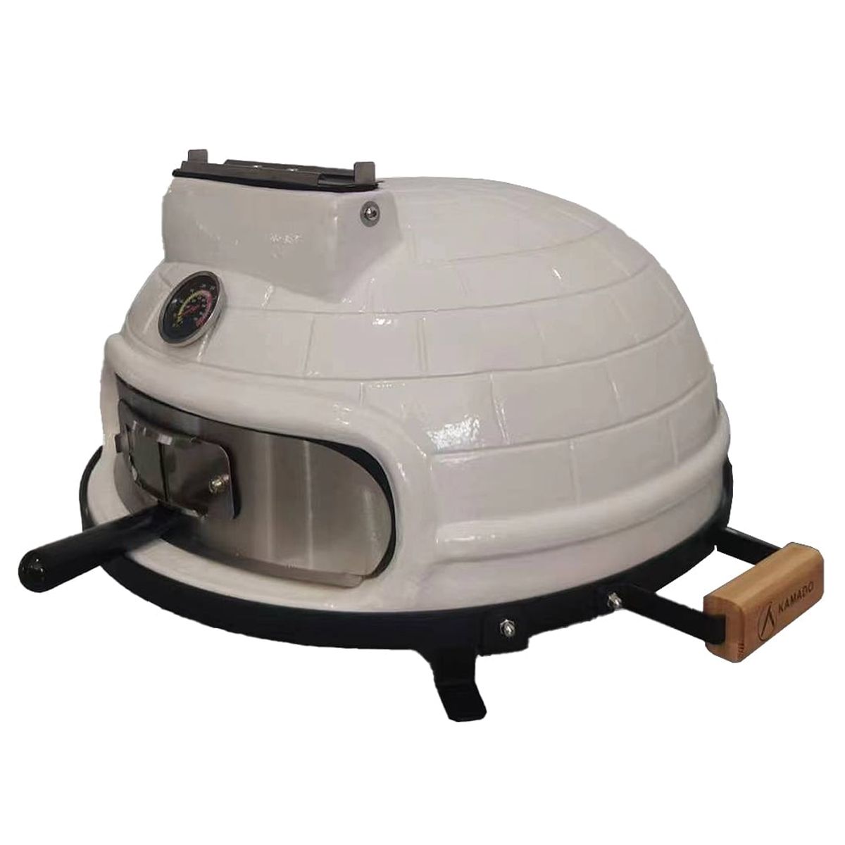 HIGRILL - Horno Pizzero de Ceramica A Leña Clasico 21″ Brick Blanco Brillante