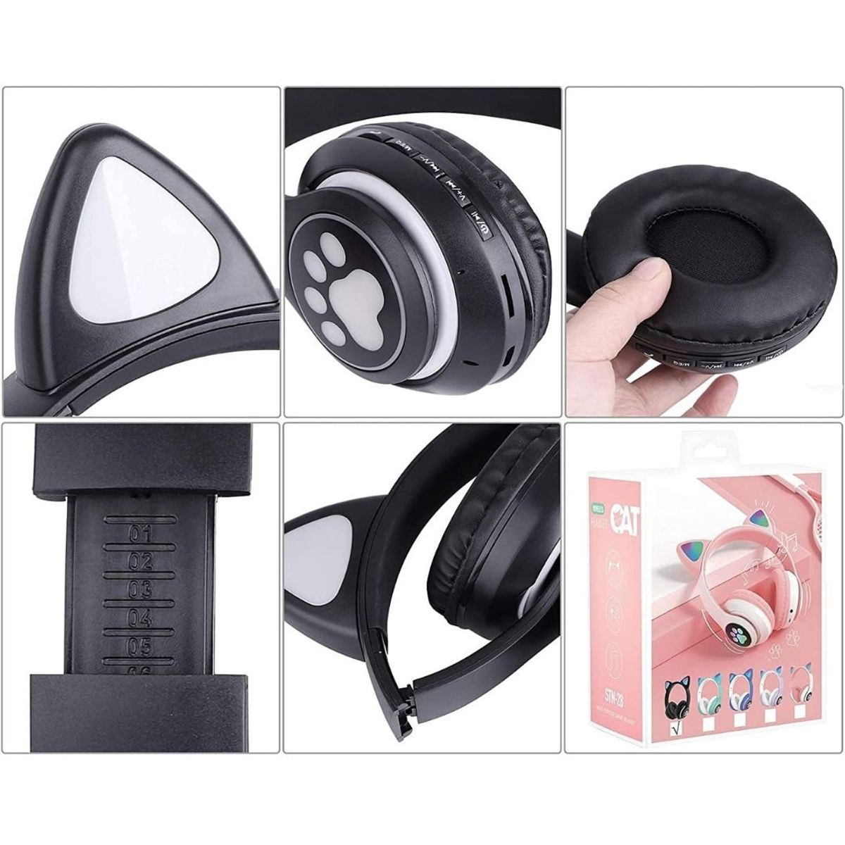 GENERICO - Audífonos Inalámbricos Diadema Orejas De Gato Verde.