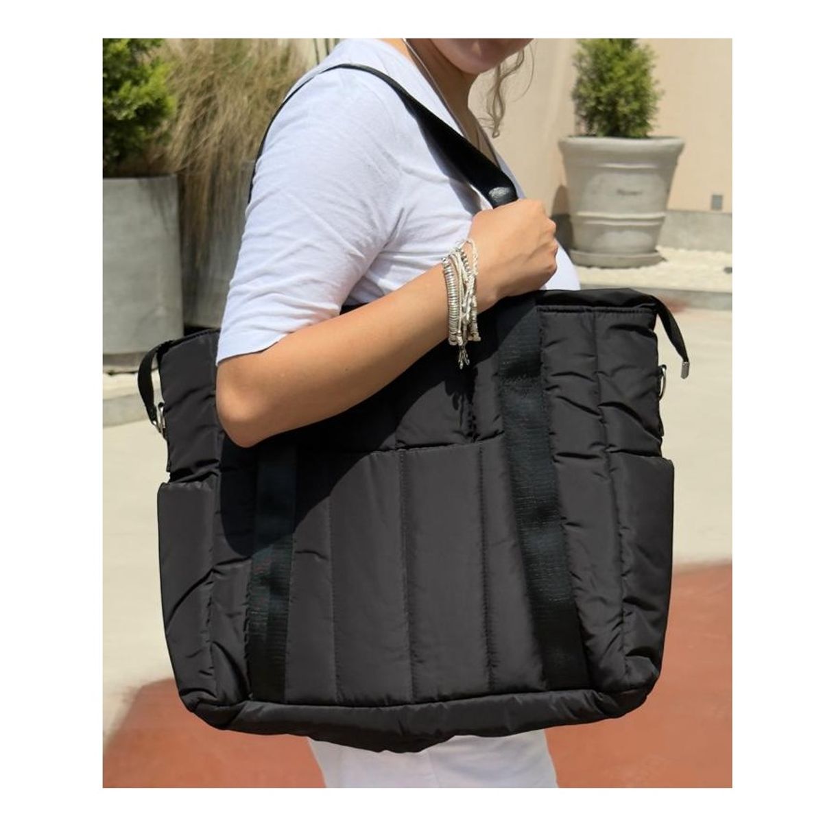 MORITA BAG STORE - BOLSO PUFFER MUJER PORTALAPTOP NEGRO PREMIUM