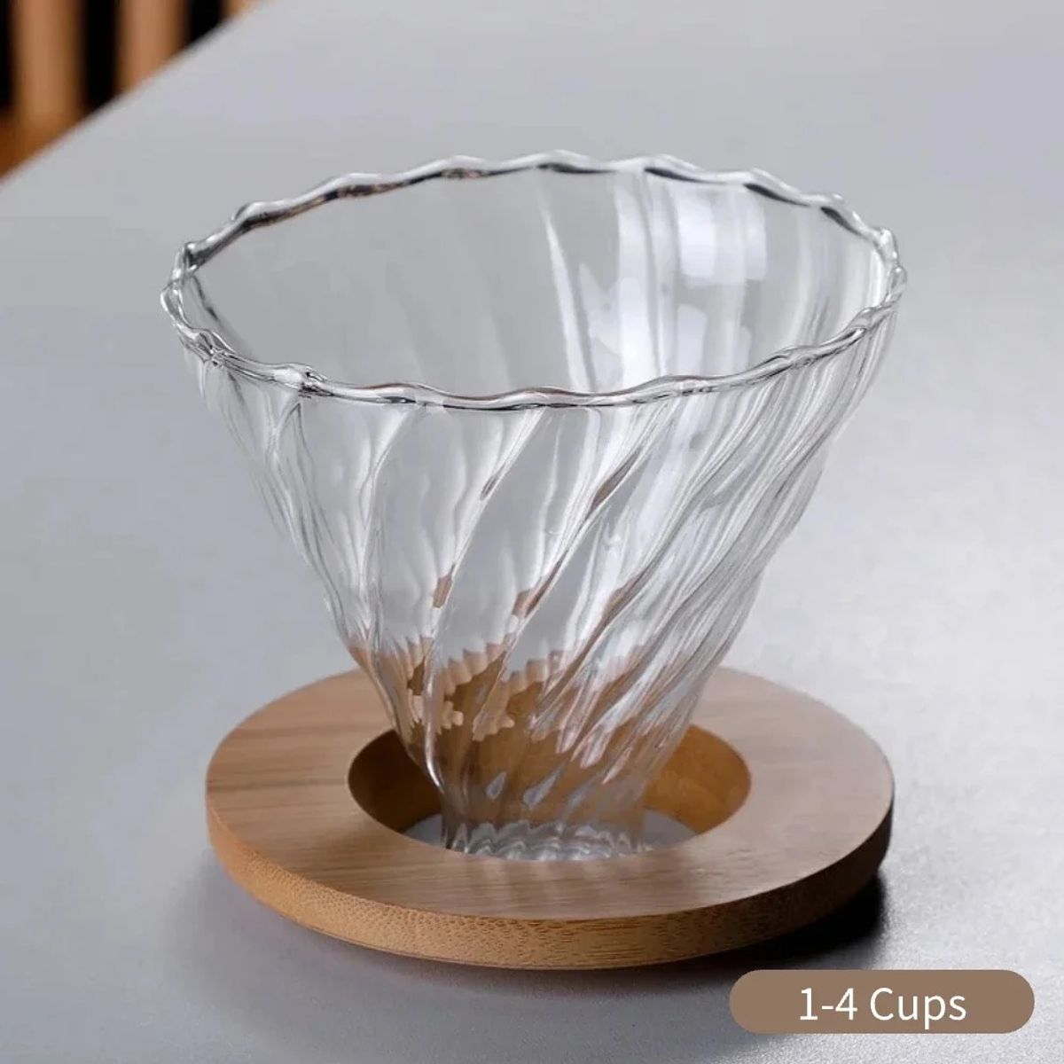 GENERICO - Dripper v60 con base madera GRATIS filtro de papel