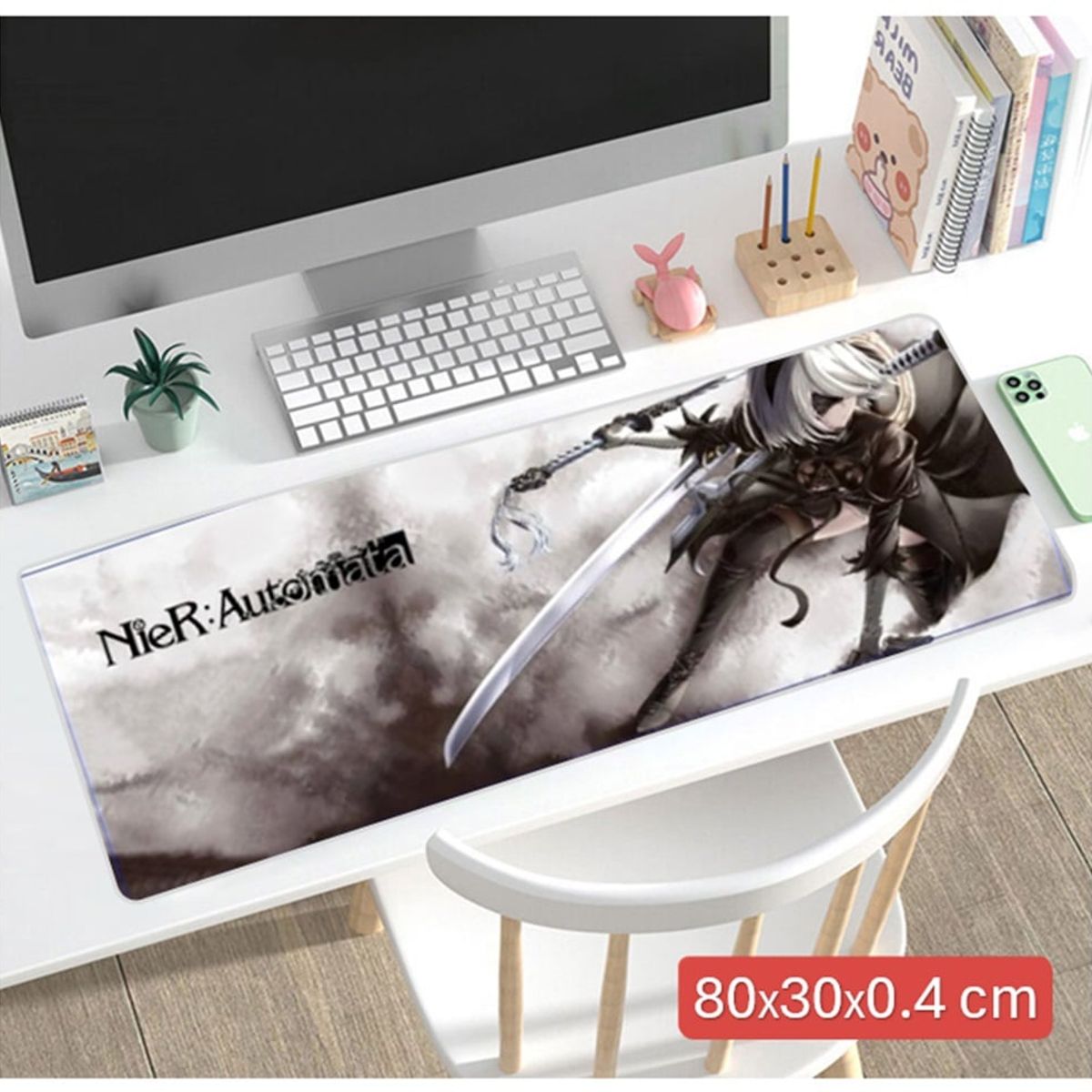 GENERICO - Pad Mouse Gaming Alfombrilla para PC 80x30cmx4mm NIER Automata XL