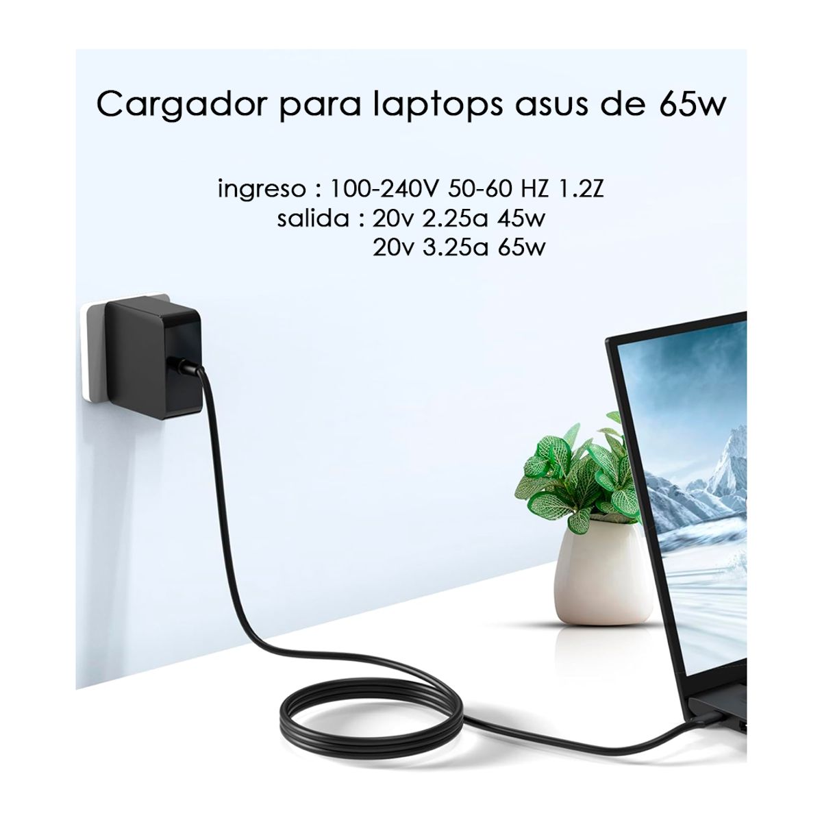 ASUS - Cargador asus tipo c - 65w ORIGINAL