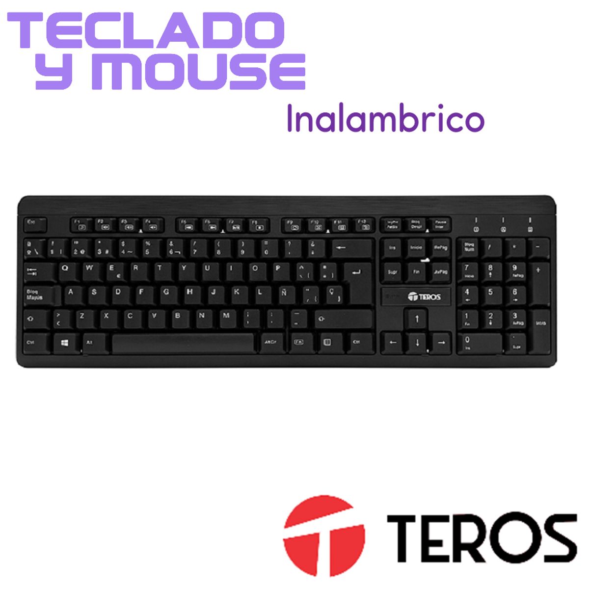 TEROS - KIT TECLADO Y MOUSE multimedia TEROS inalambrico TE4061N