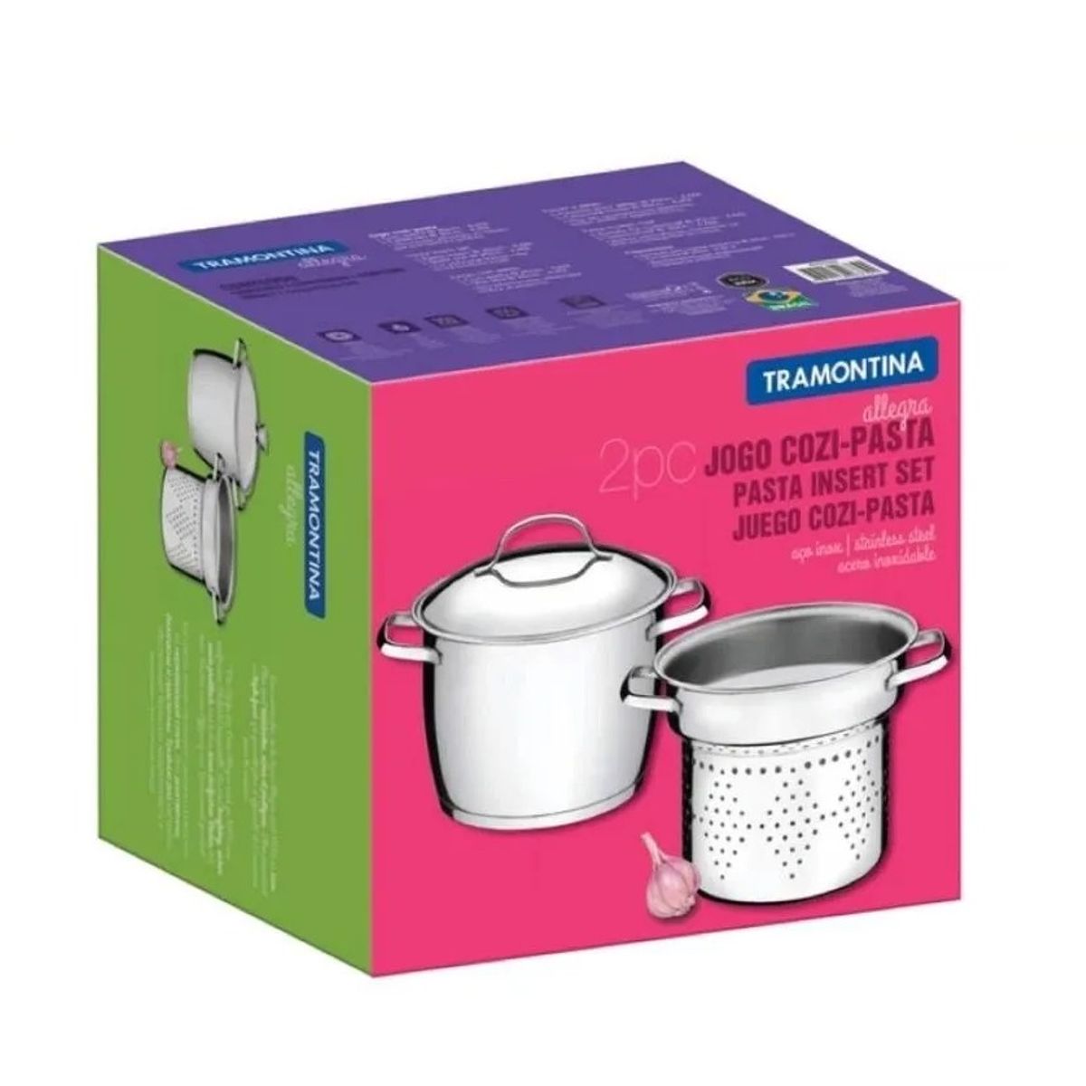 TRAMONTINA - Jgo Cozi-Pasta x2 pzas AInox - Tramontina