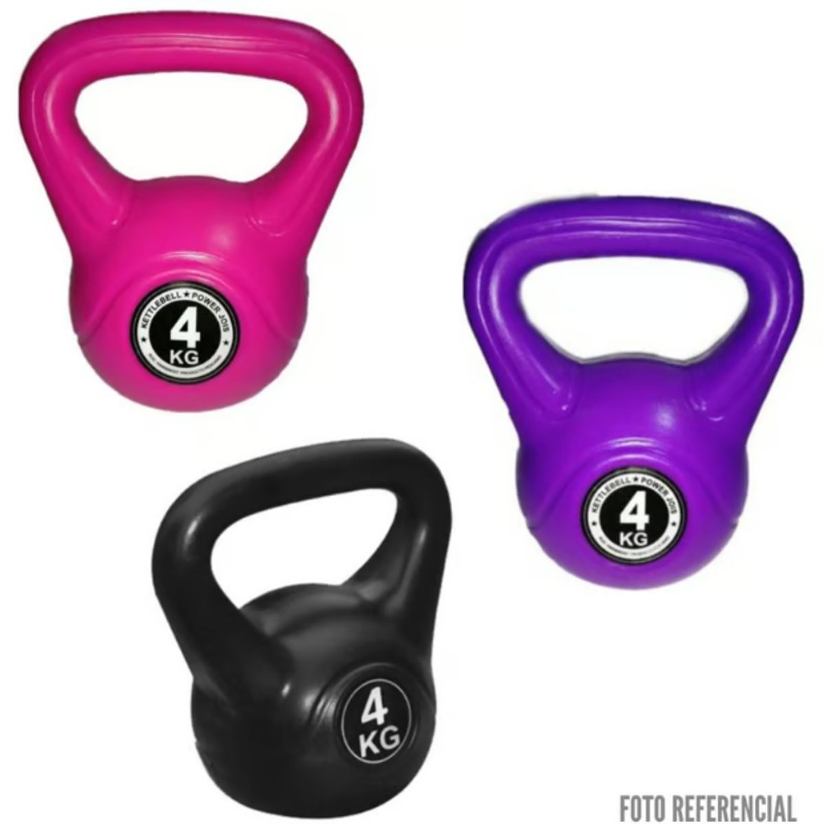 GENERICO - Pesa Rusa Kettebells de PVC 4 Kg - morado