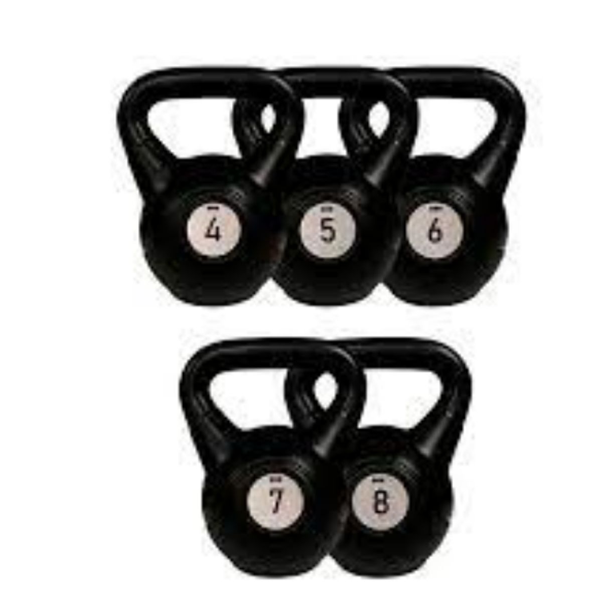 GENERICO - Pesa Rusa Kettebells de PVC 5 Kg - NEGRO