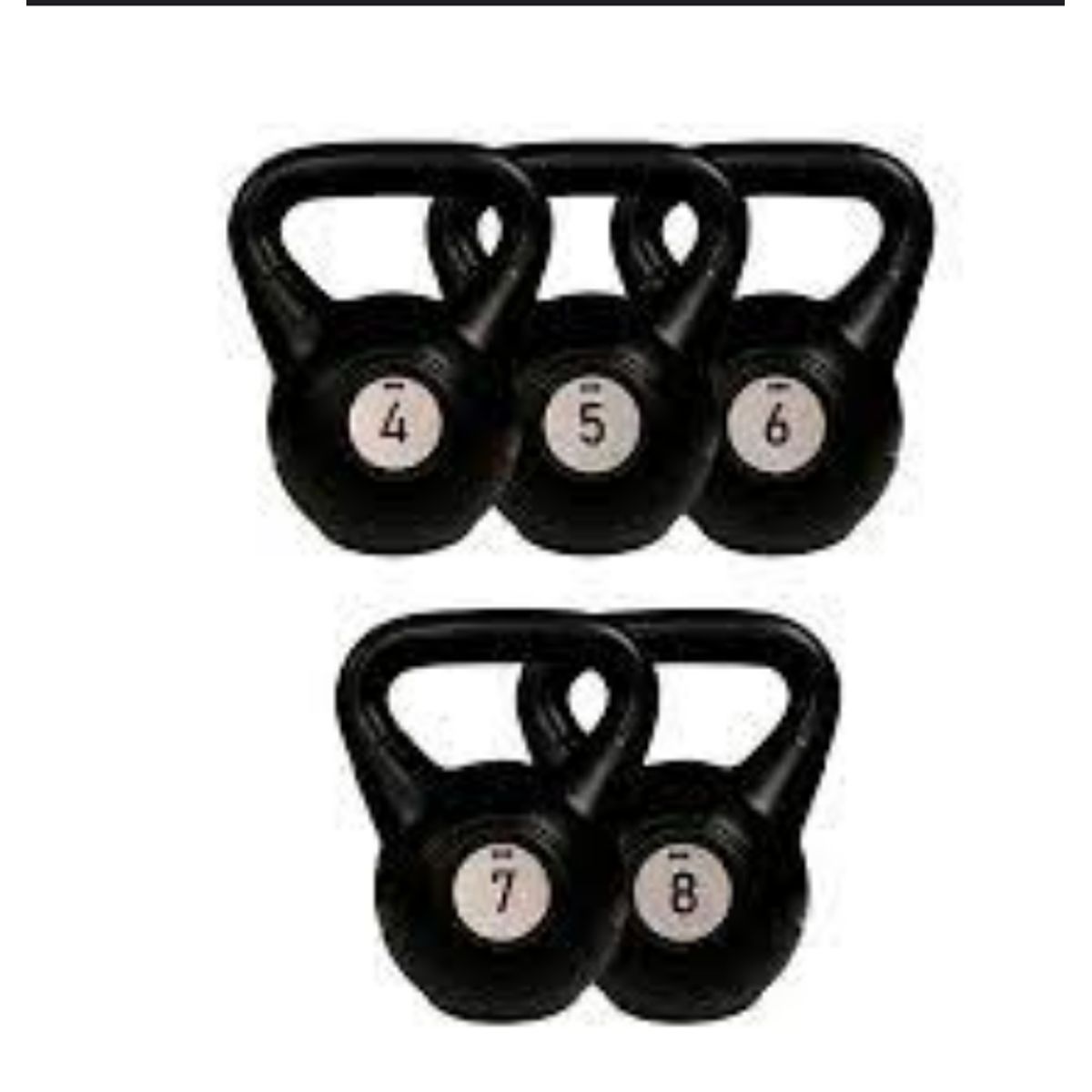 GENERICO - Pesa Rusa Kettebells de PVC 5 Kg - NEGRO