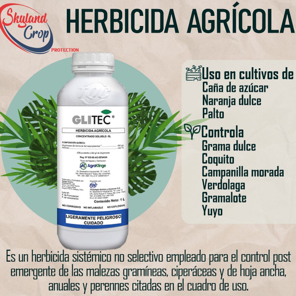 GENERICO - GLITEC 1L HERBICIDA AGRÍCOLA