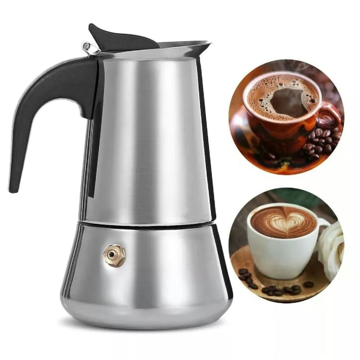 GENERICO - Cafetera Italiana 6 Tazas Acero Inox Espresso Make