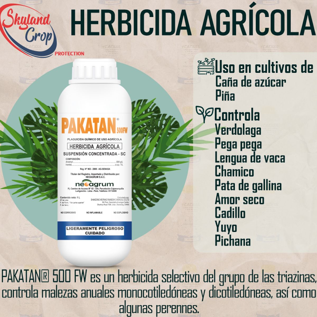 GENERICO - PAKATAN 500WF 1L HERBICIDA AGRÍCOLA
