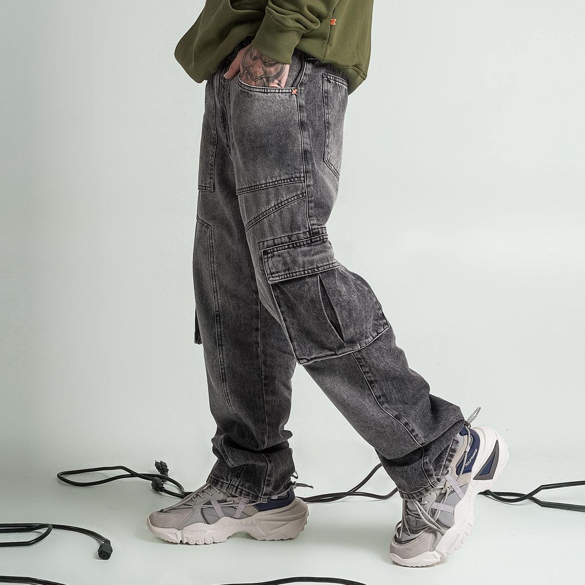 XERO TOLERANCE - Cargo Denim Hombre Rhagnar Tolerance