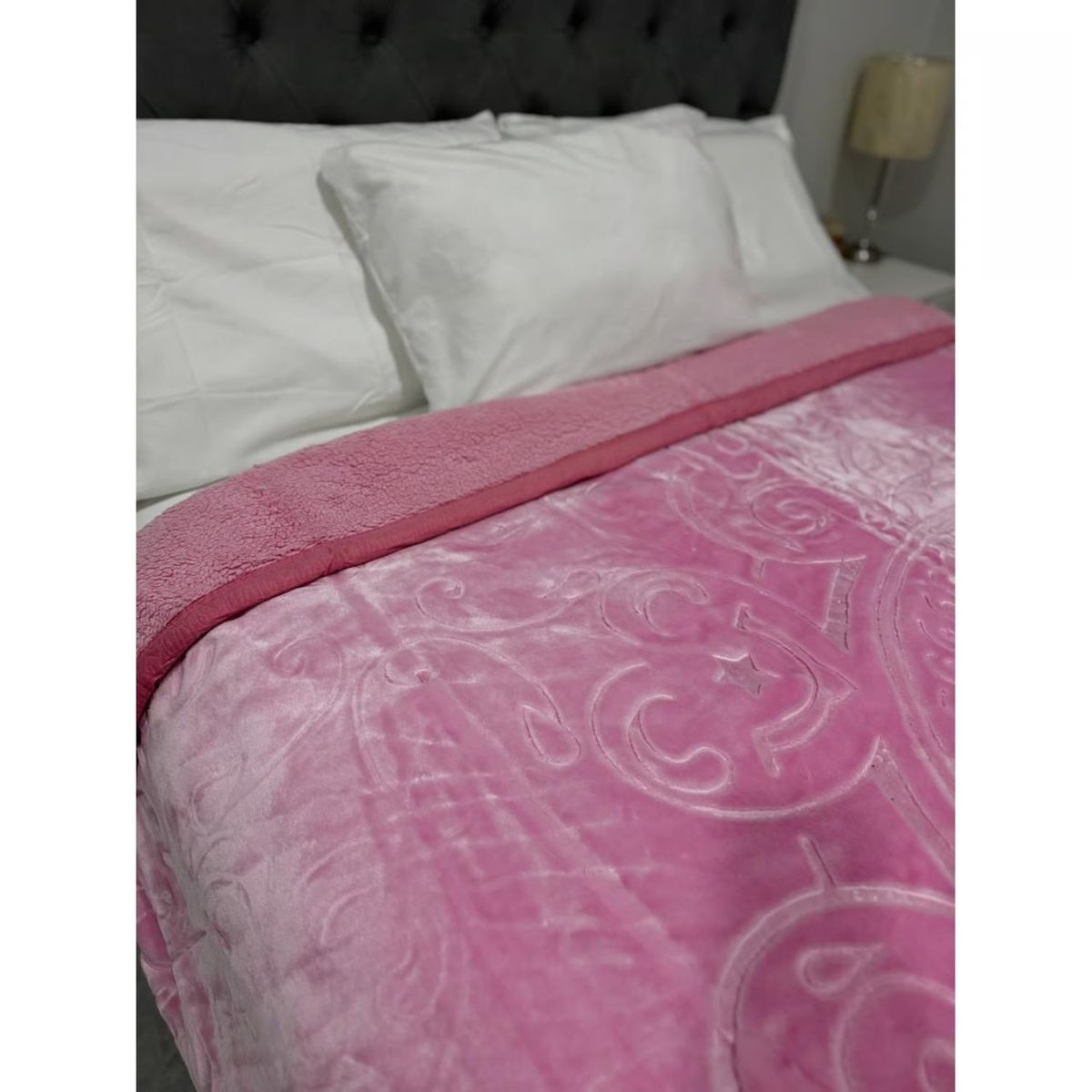 GOLDSUN - Frazada Microfleece Sherpa - Rosa